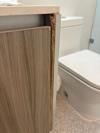 Bathroom vanity the door fell off but was repaired