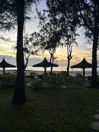 Beach with free sunbeds