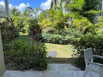 garden view from condo patio