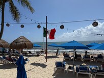 The beach from the restaurant
