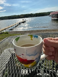 Coffee by the water.