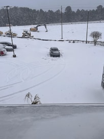Rental car stuck in parking lot of hotel. Definitely don’t stay there if inclement weather is coming as they do not plow