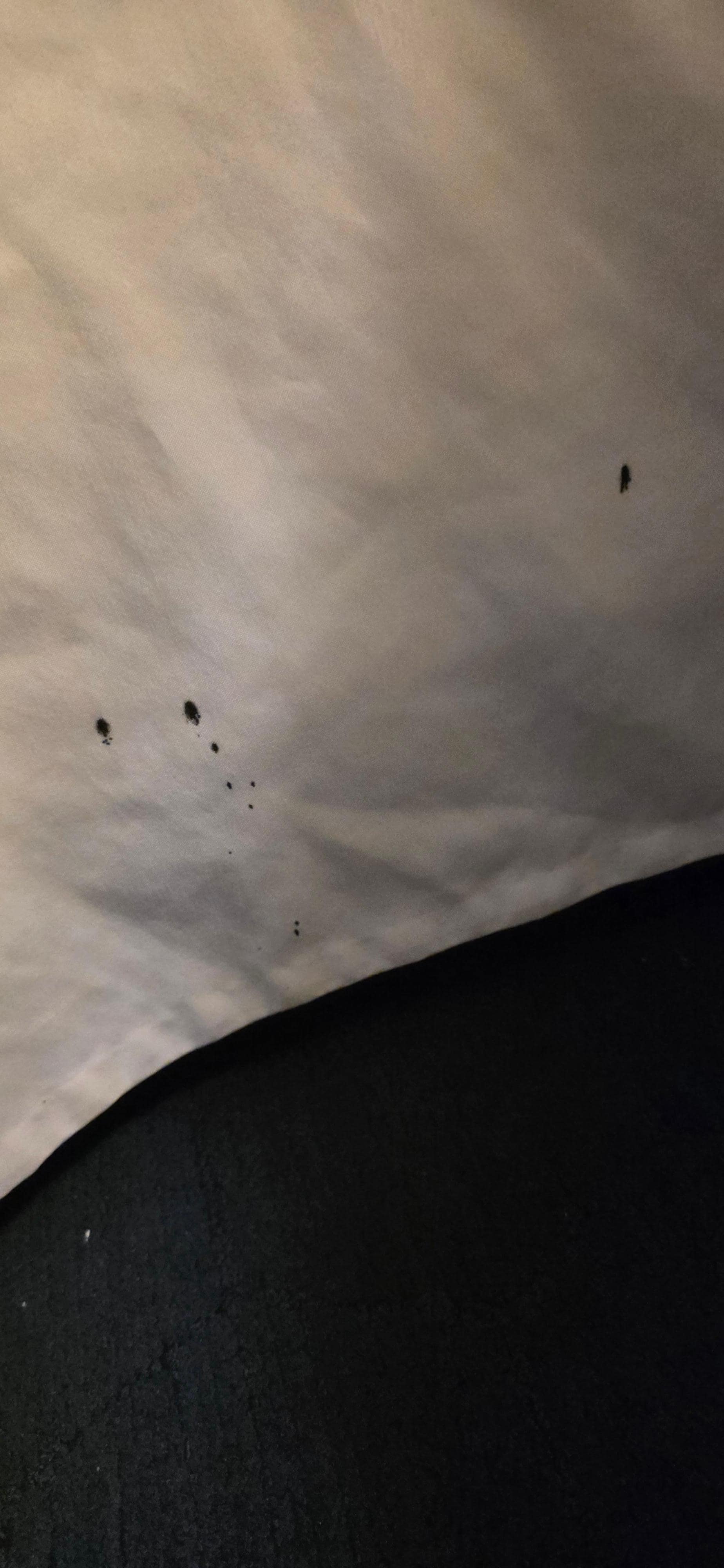 Stains on the bed skirt