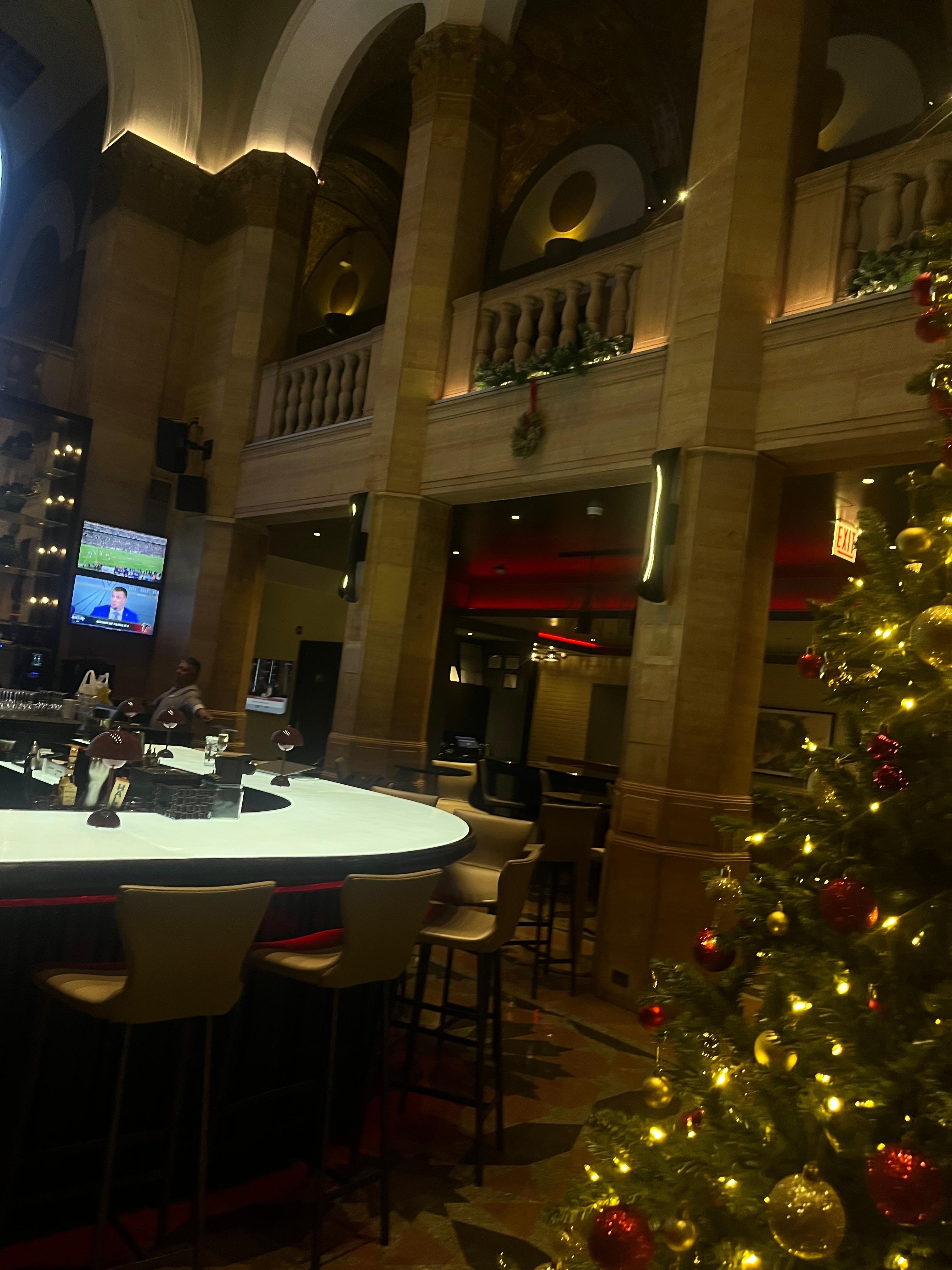 also the bar just from a different angle the tree is so pretty and look at that ceiling 😻