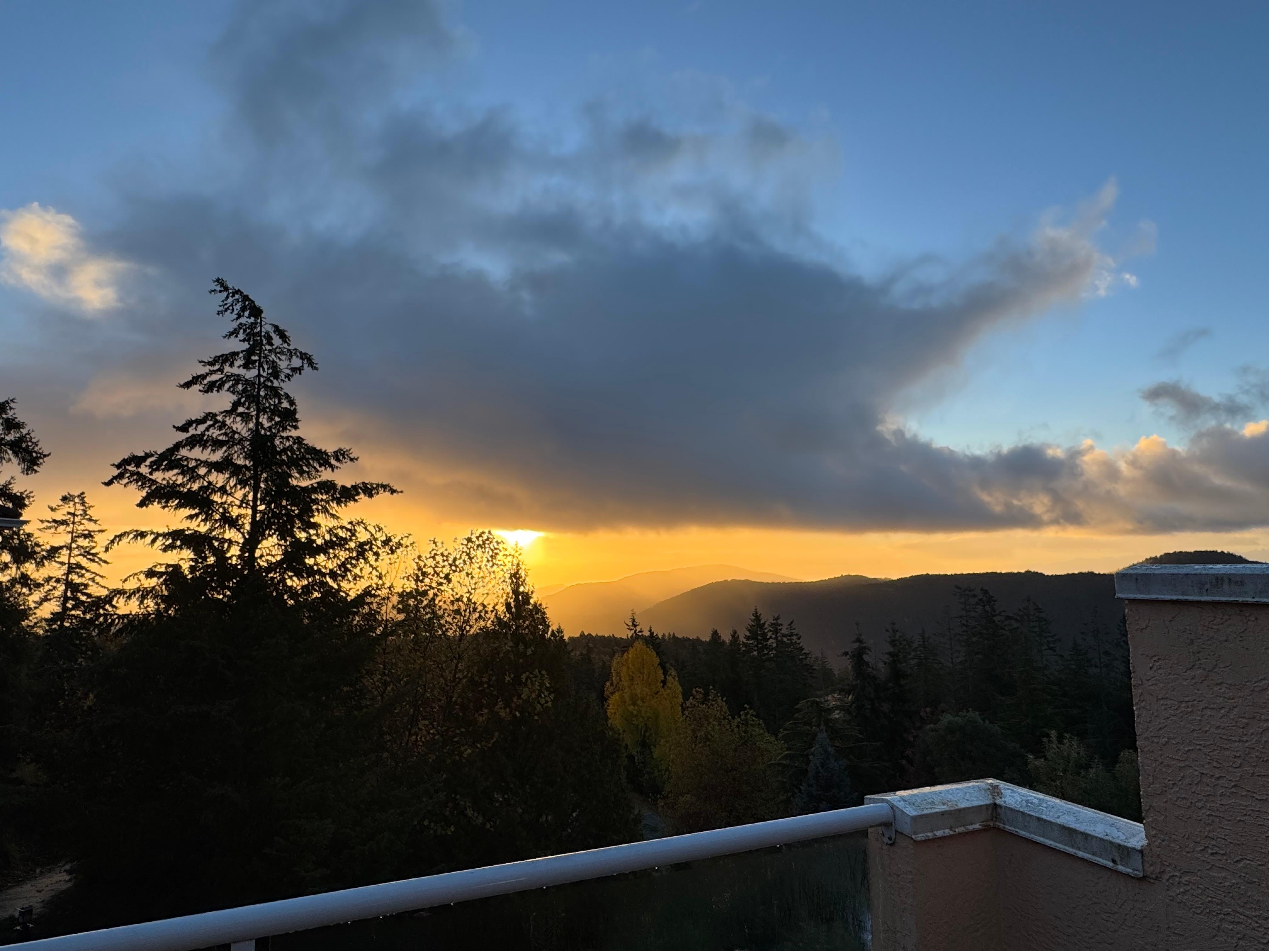 Sunrise from our balcony.