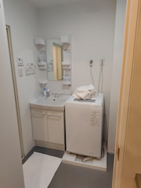 歯ブラシは用意されていた。ドライヤーはDysonだった。風呂場にはボディソープ、コンディショナー、シャンプーが用意されていたが、ボディソープは泡立たなかった。中身コンディショナーと間違えてる?