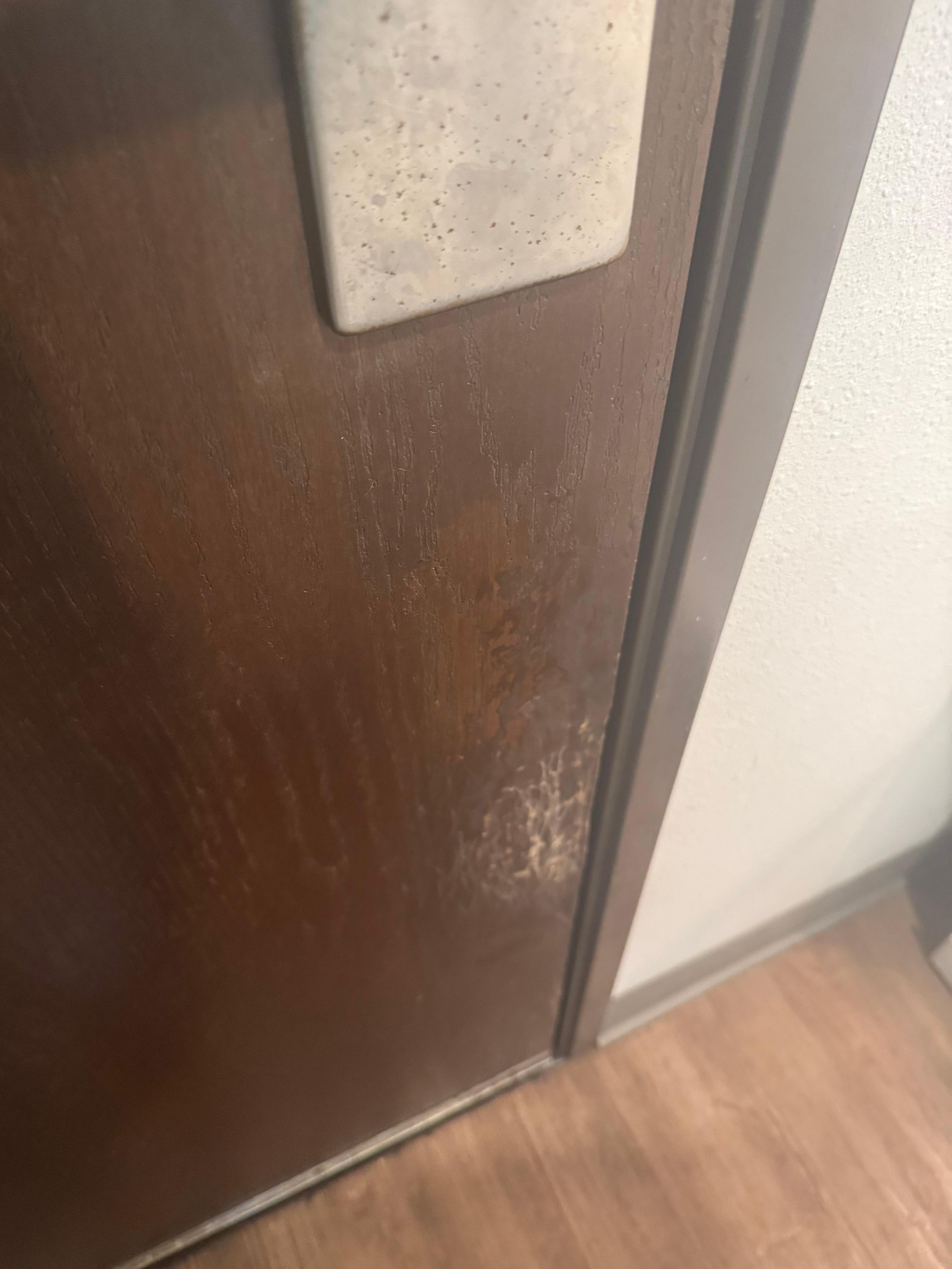 Look like the door was damaged