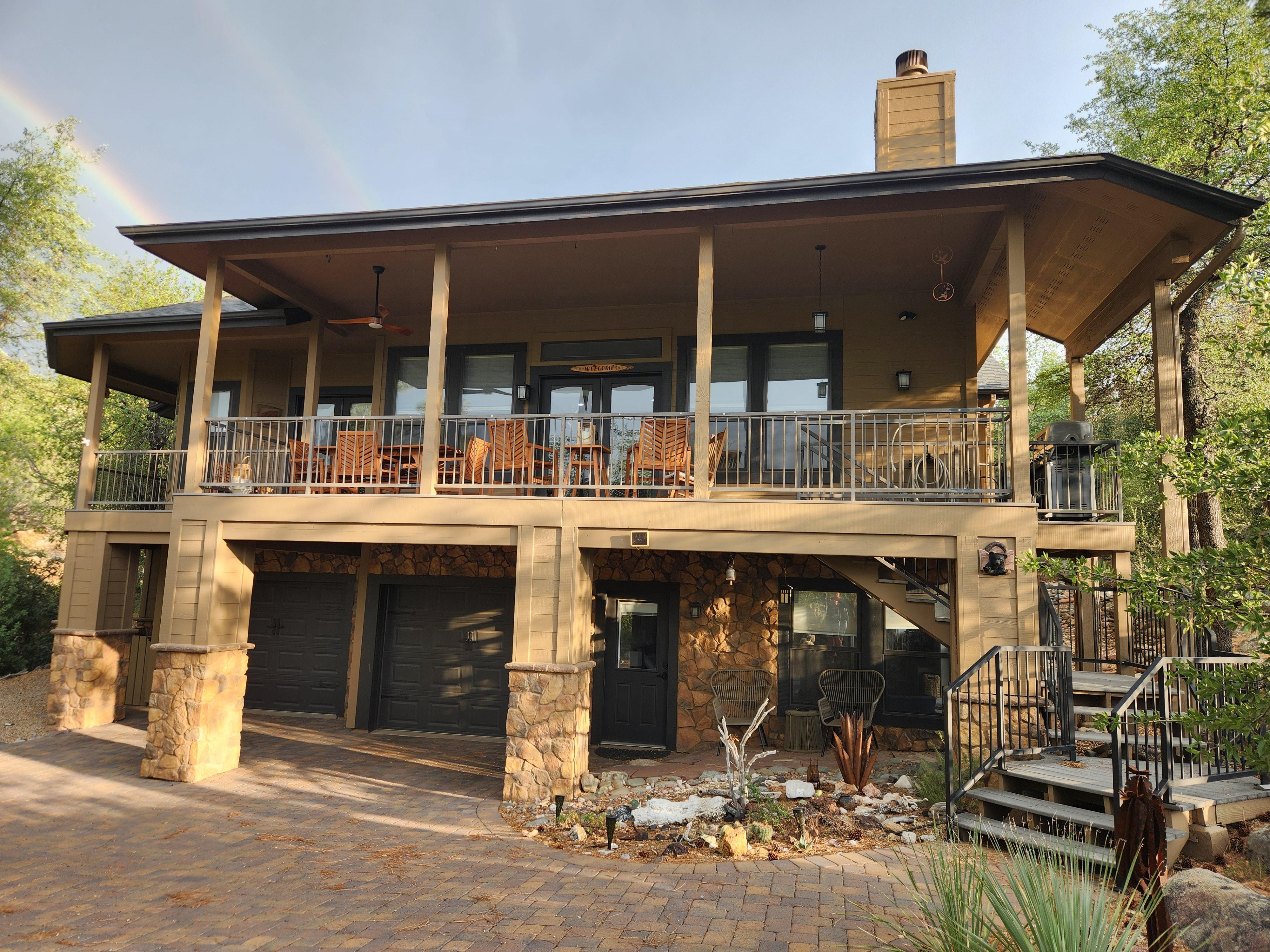 Front of home. Stairs on right to main level.