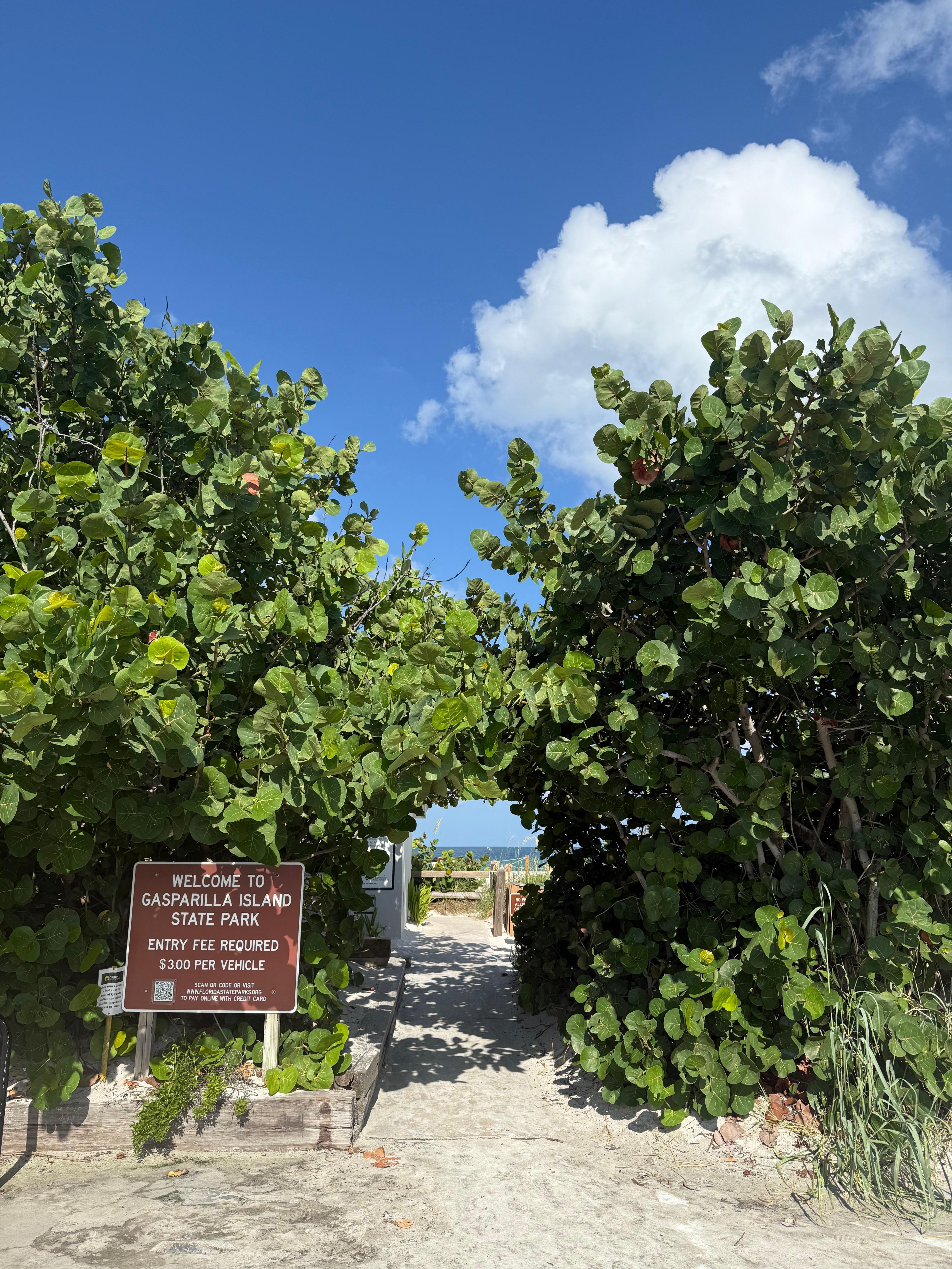 Entrance to the state park public beach that is right across the street from the house.