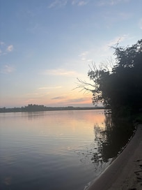 Beautiful lakeside sunset