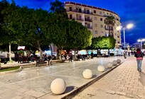 Evening walking in town along the promenade