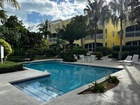 Looking up at the inn from the pool. Ariel provided delicious pastries by the pool each morning.