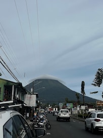 View of Arenal Volcano right outside our window.