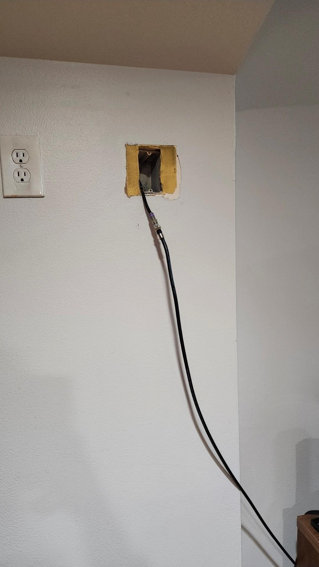 Cables coming out of the wall