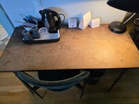 Meget brugt skrivebord.