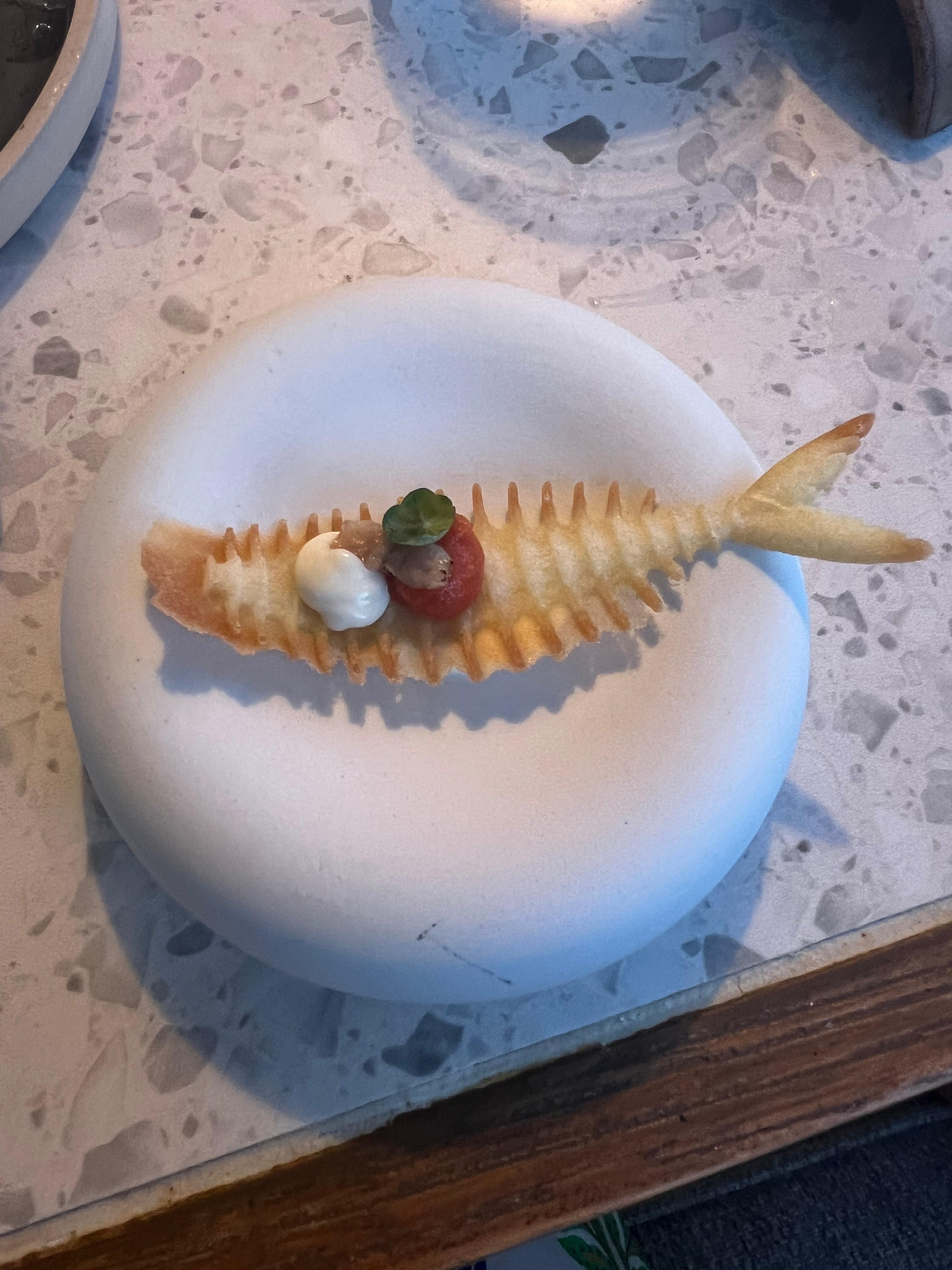 The chef compliments are always delicious and delicate 