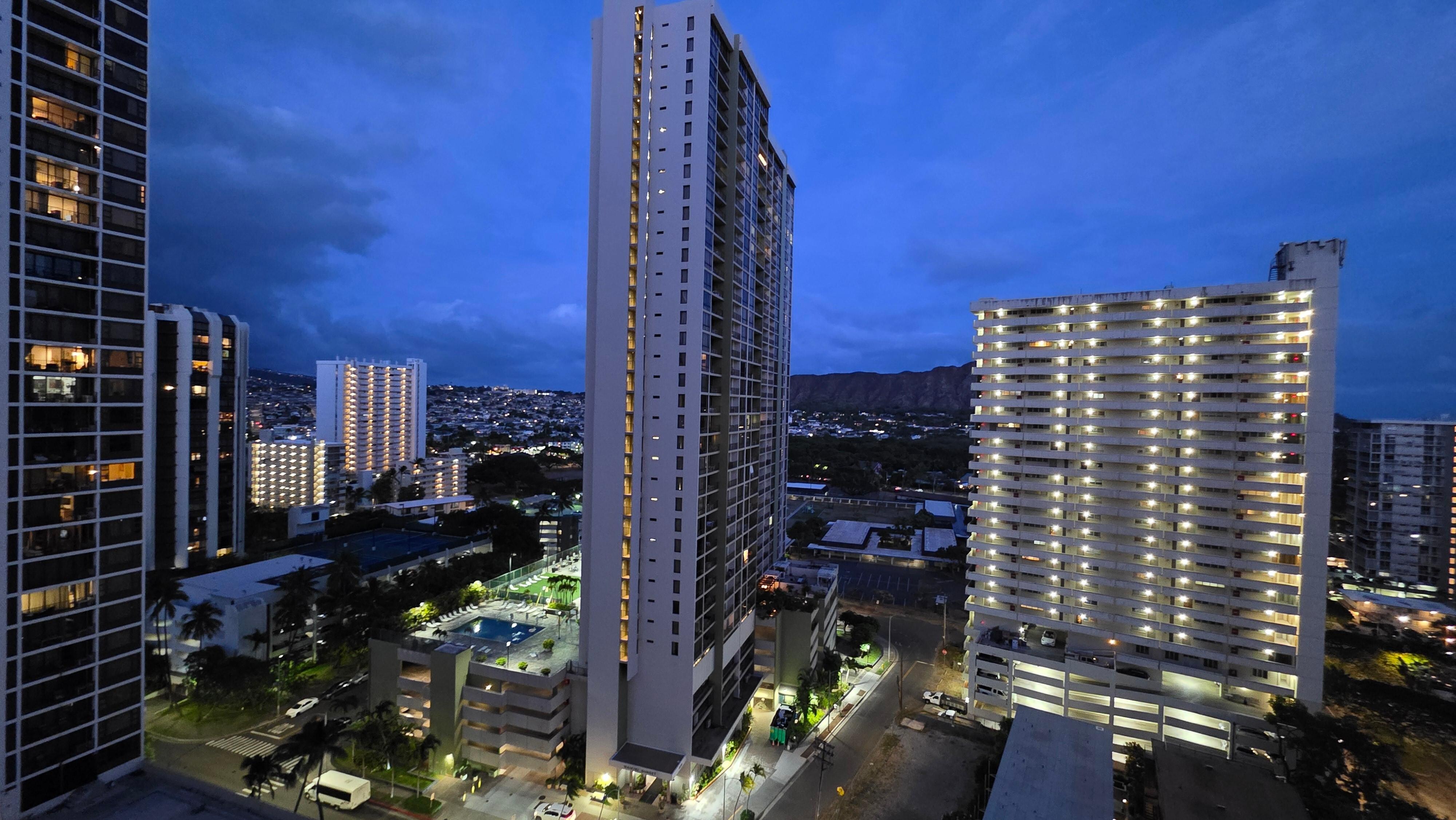 View from the balcony at night