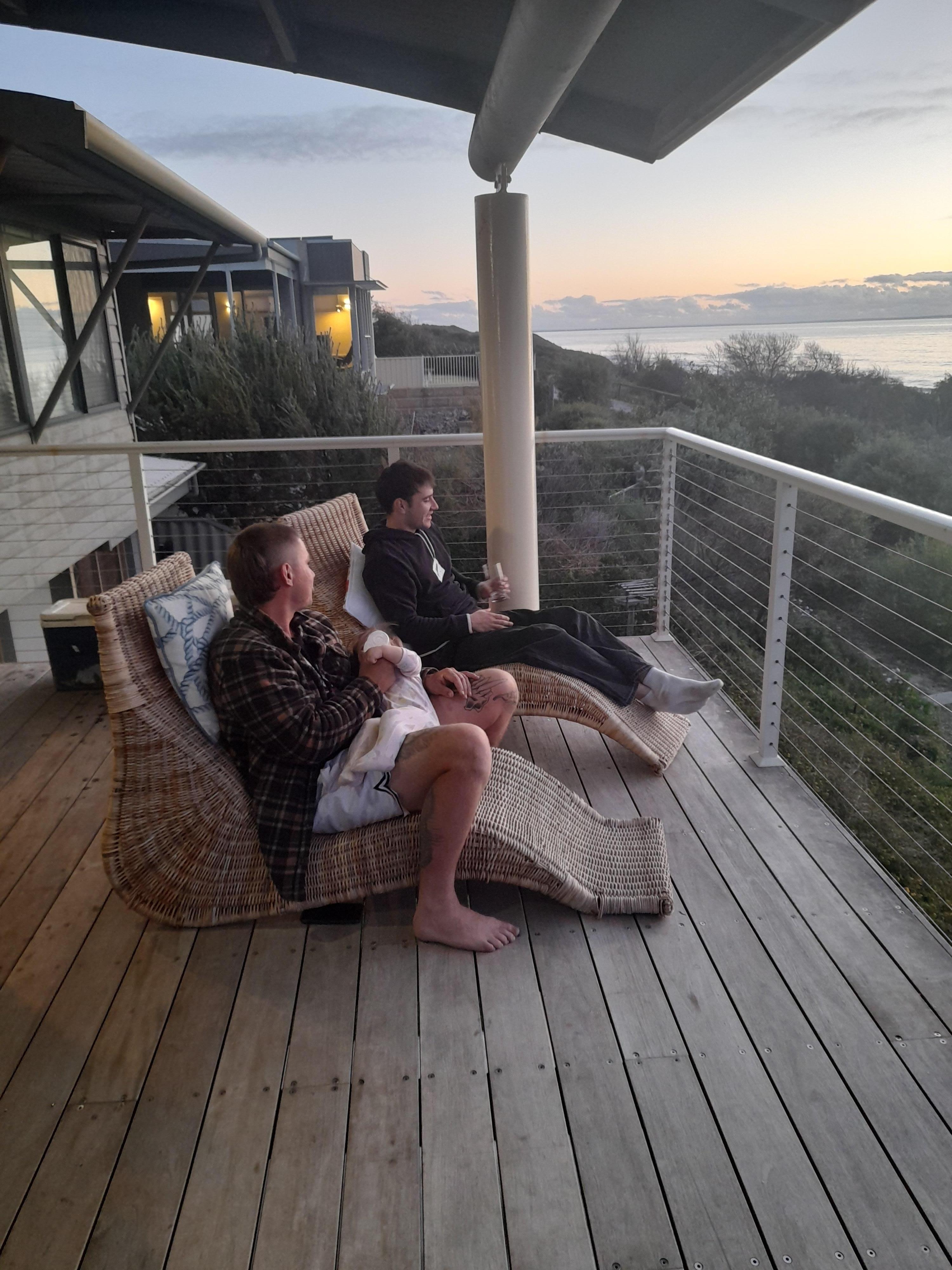 Chilling feeding baby