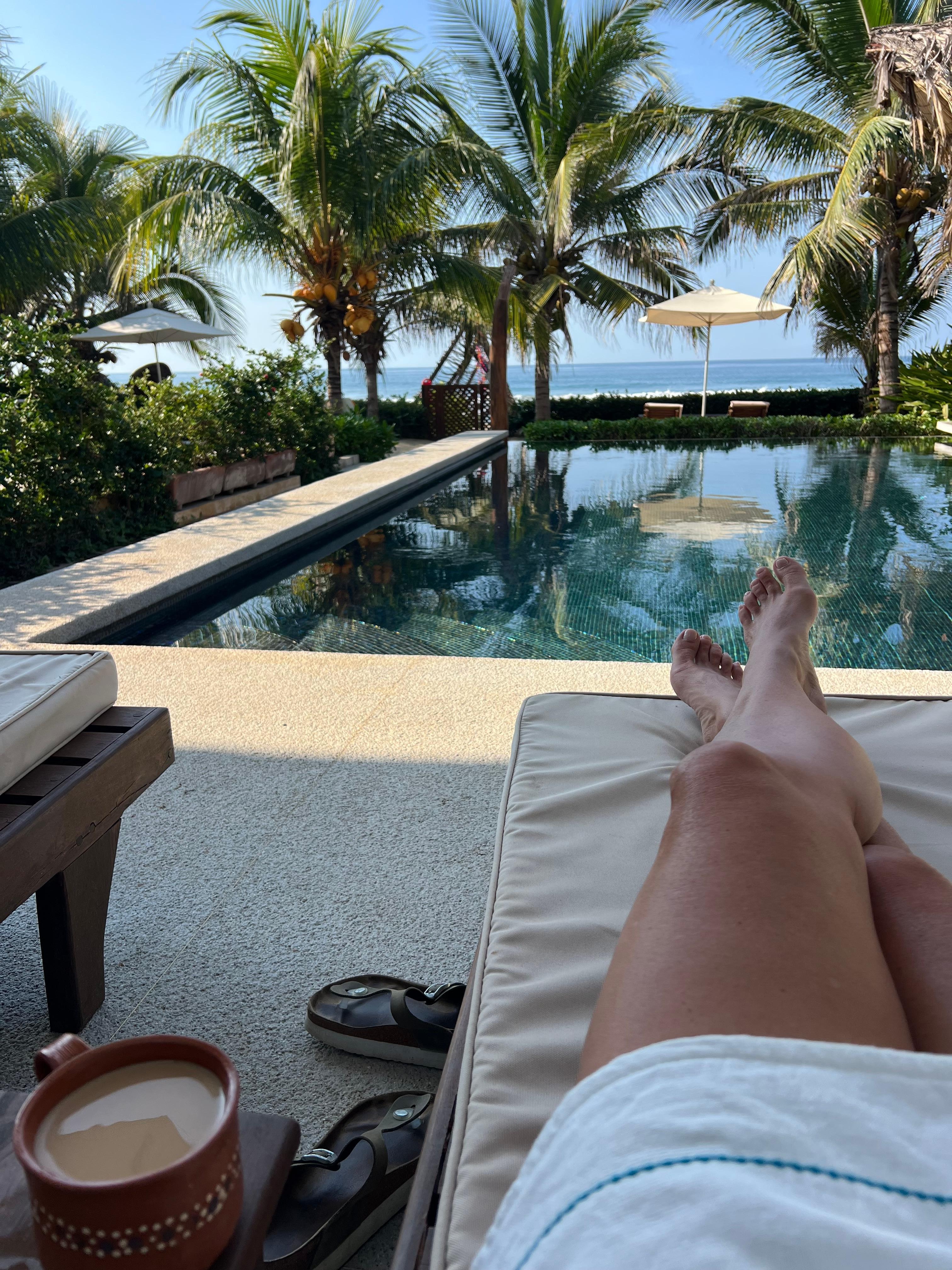 Relaxing at the pool