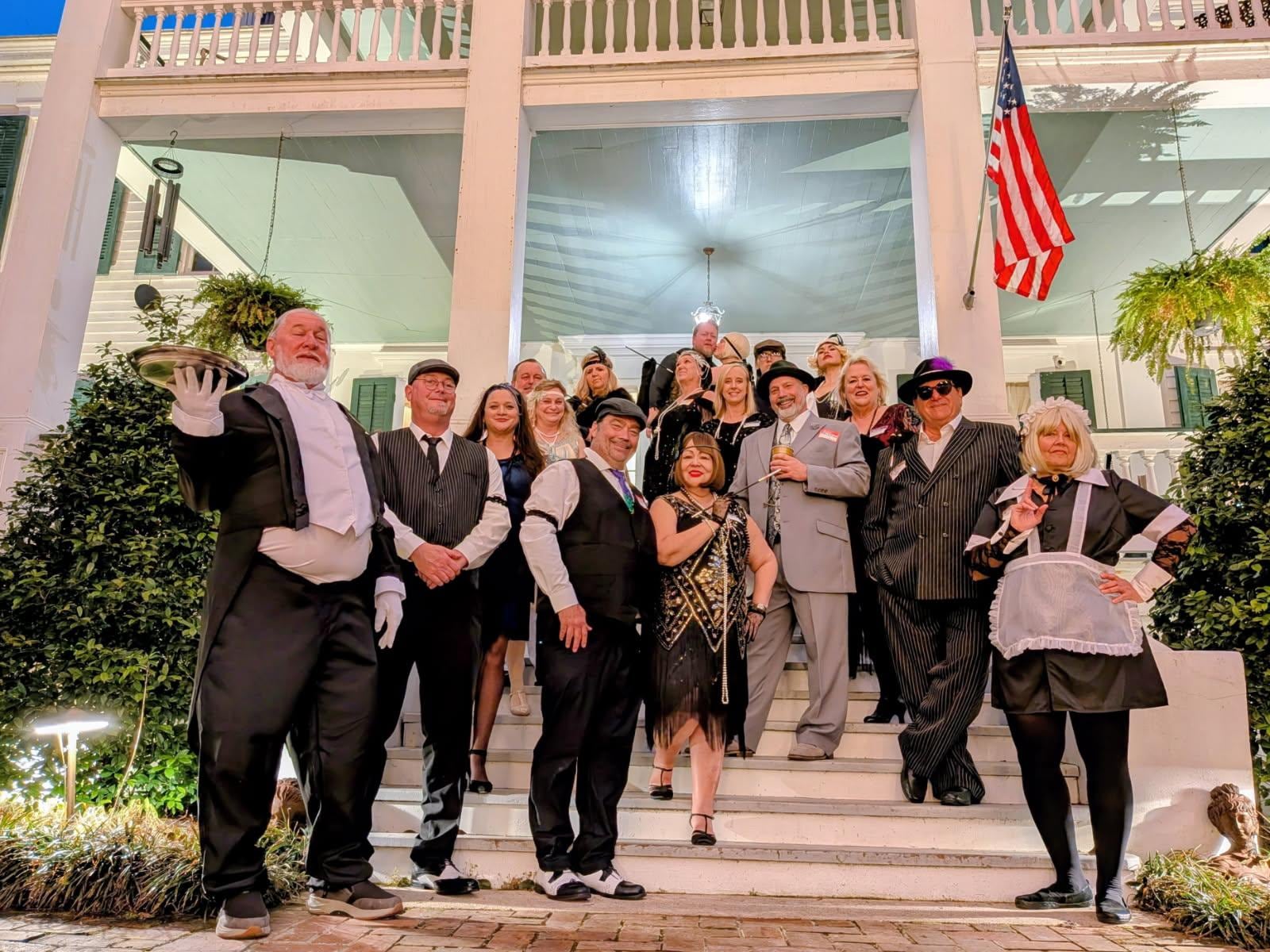 All guests on the grand porch.