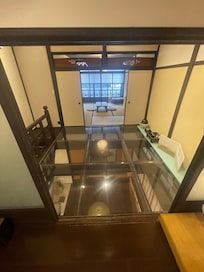 Upstairs seating area