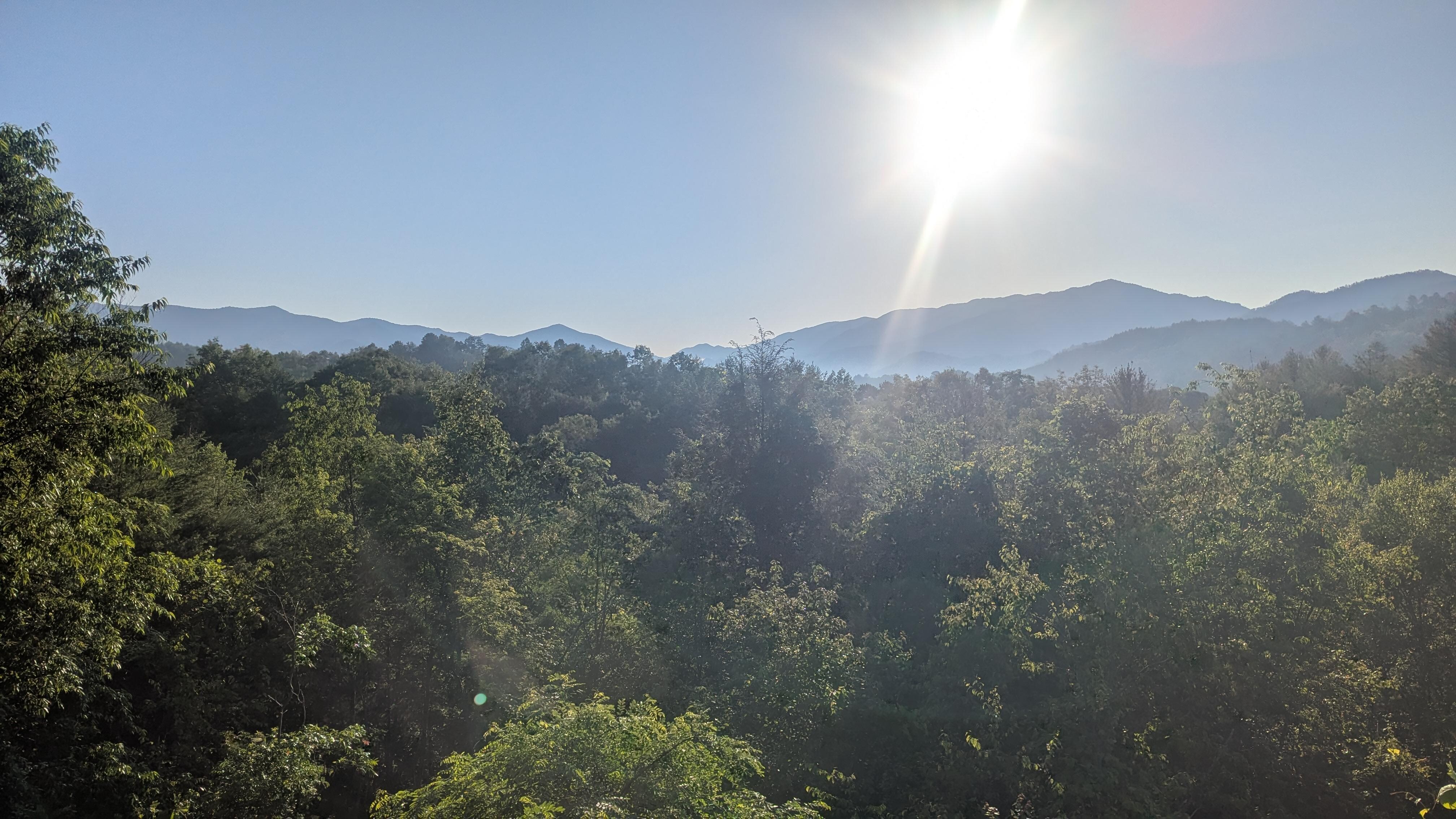 Morning sunrise from upper balcony