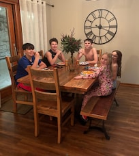 Plenty of room for eating with cousins.