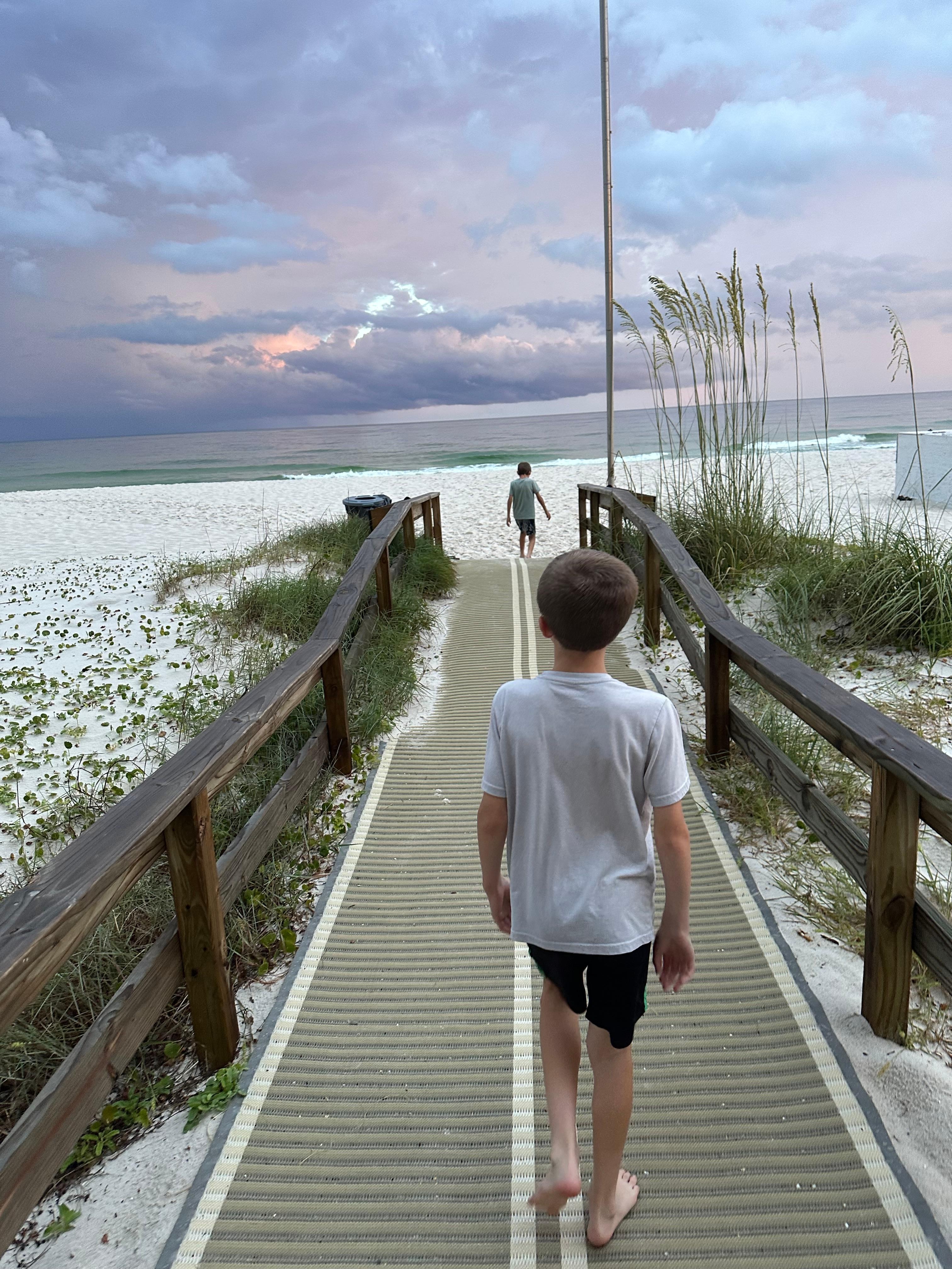 Heading to the beach on our first night!