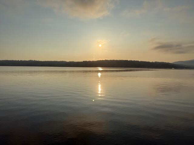 Sunrise view from the dock. 