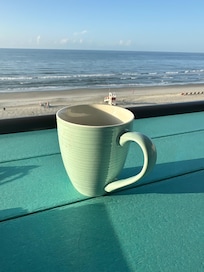 Coffee on the balcony with ocean views