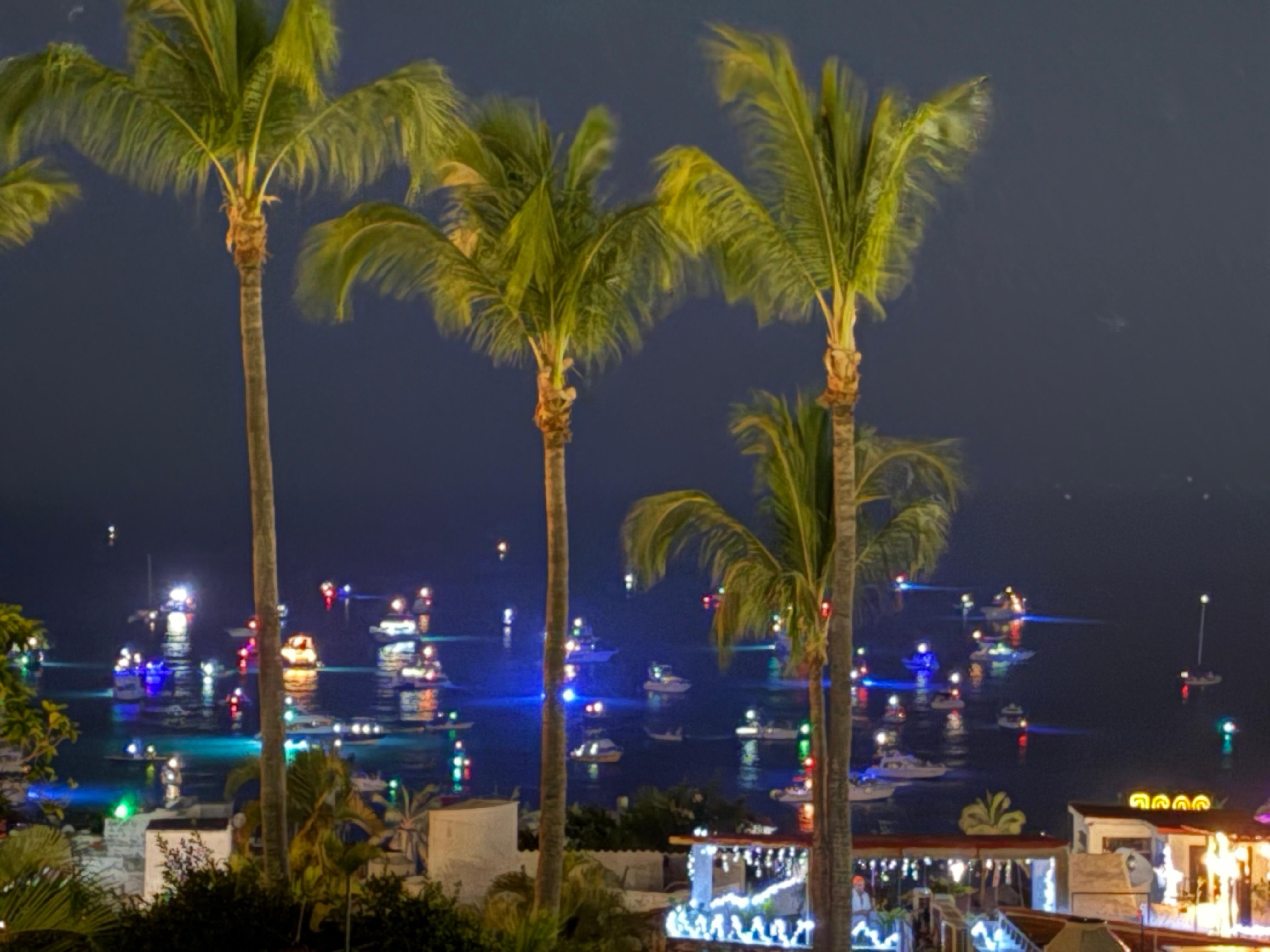 New Years Eve view of the boats in Banderas Bay