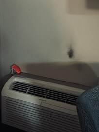 Wall above the heater/ac. Like scarfing from a burn