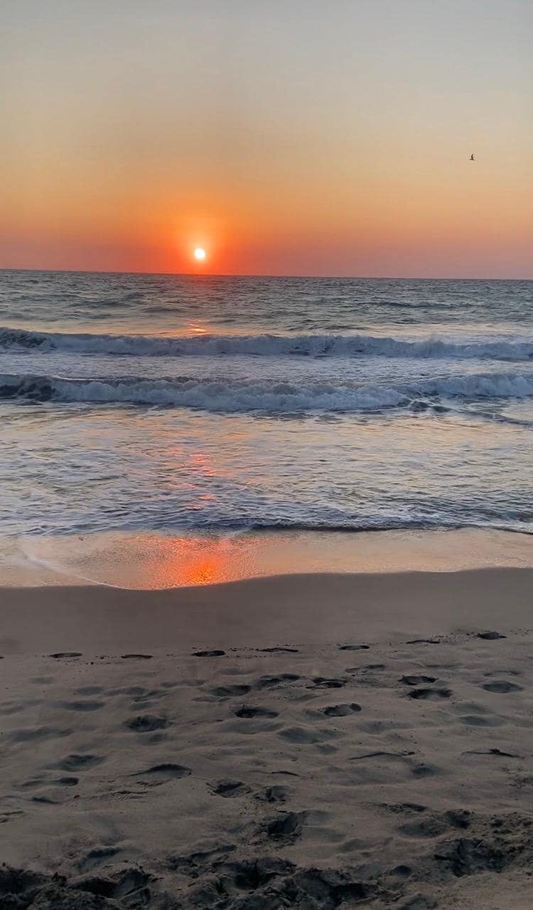 Sunset from hotel oceanfront.