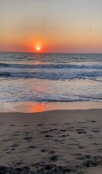 Sunset from hotel oceanfront.