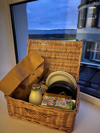 Free breakfast hamper was just right.