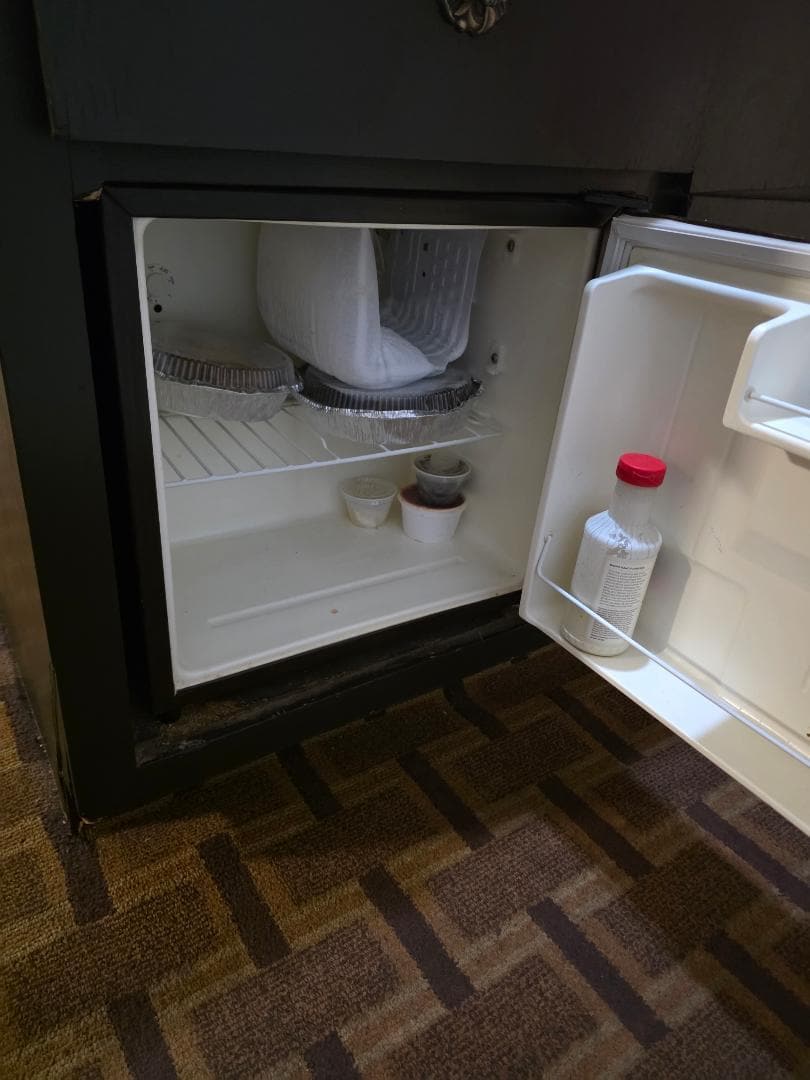 Leftover food in fridge. 