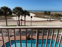 View of the beach from the balcony