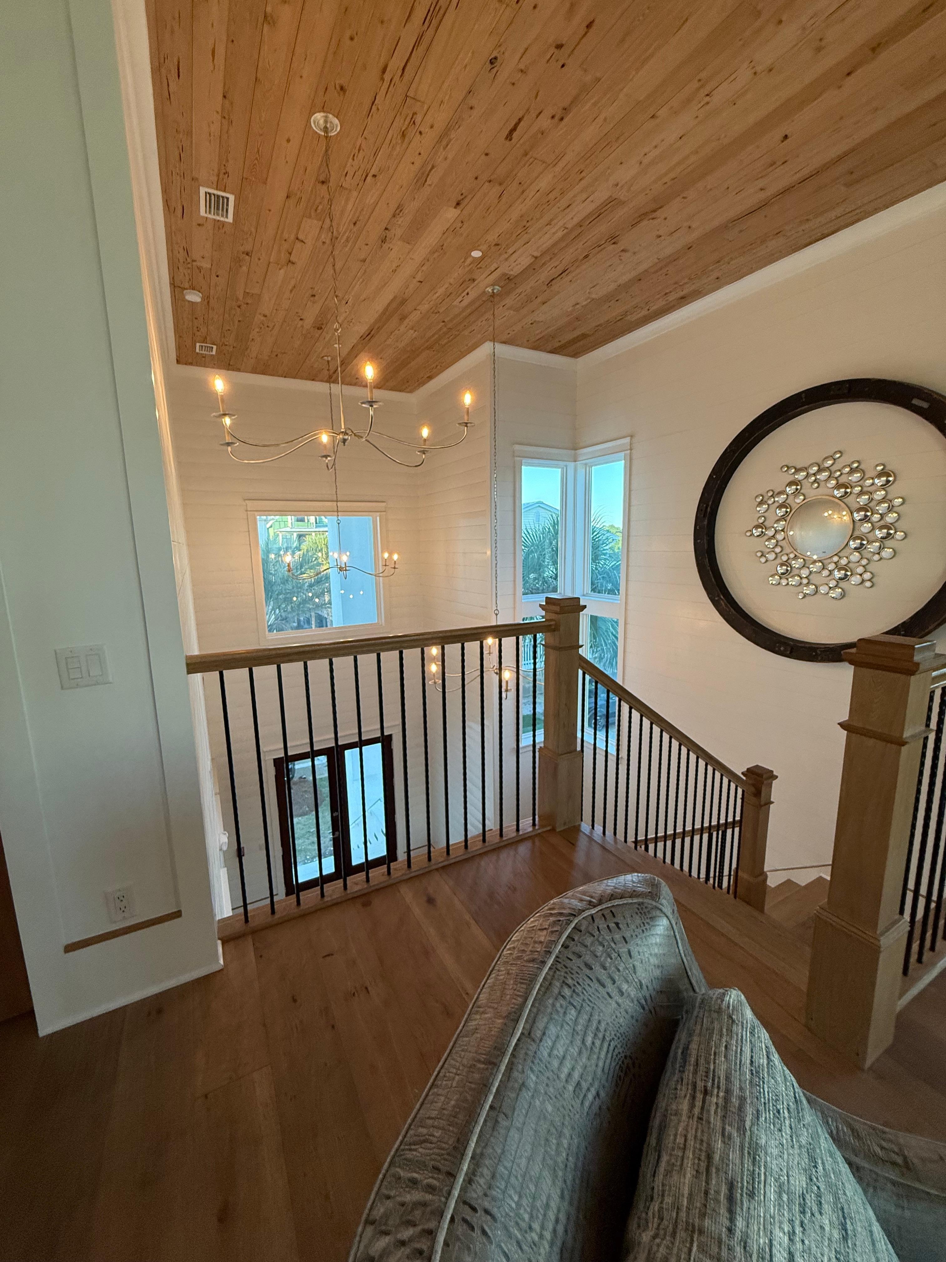 Grand entrance from the 2nd floor - the wood detail was gorgeous!