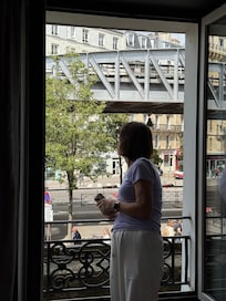 View to the street from the room