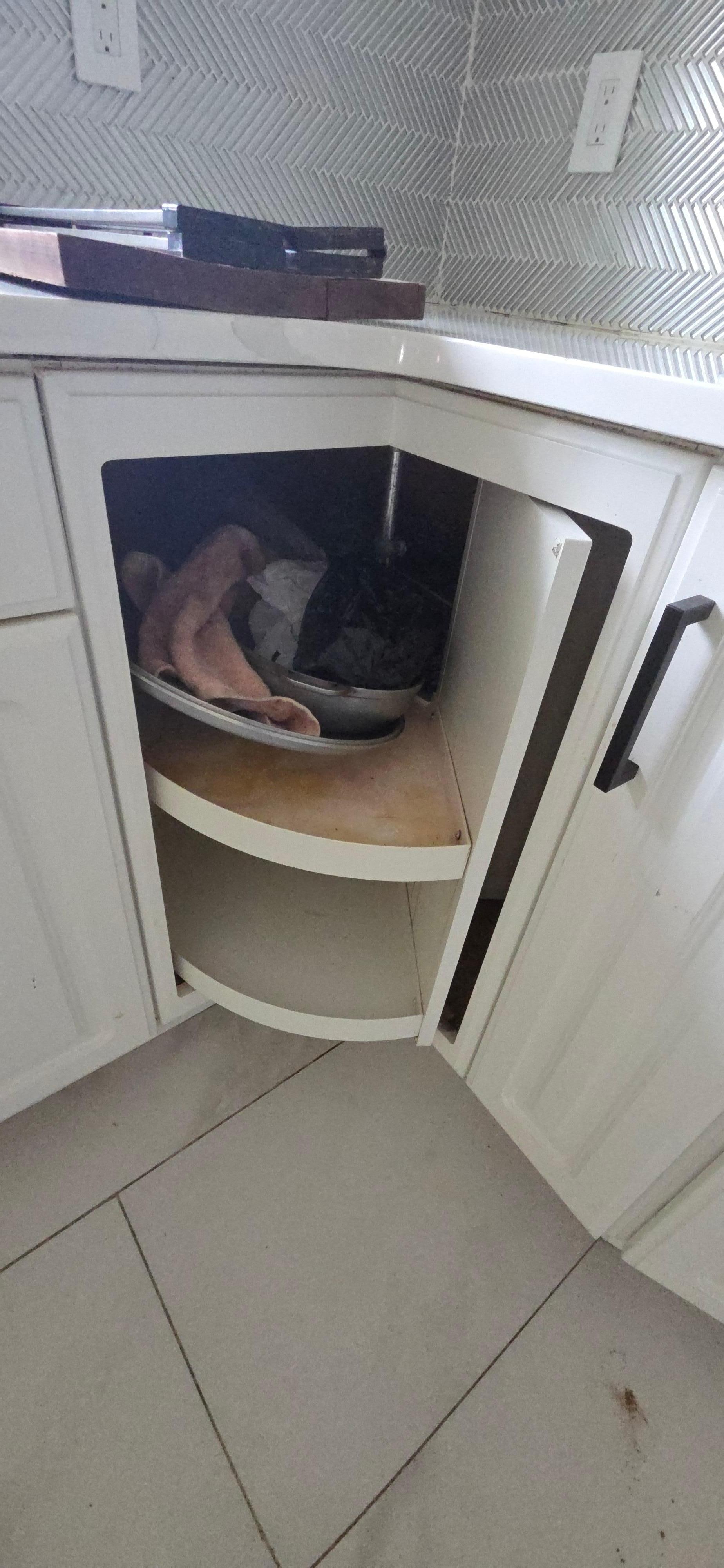 Trash left in cabinets