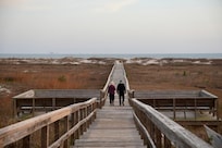 the walk from the building