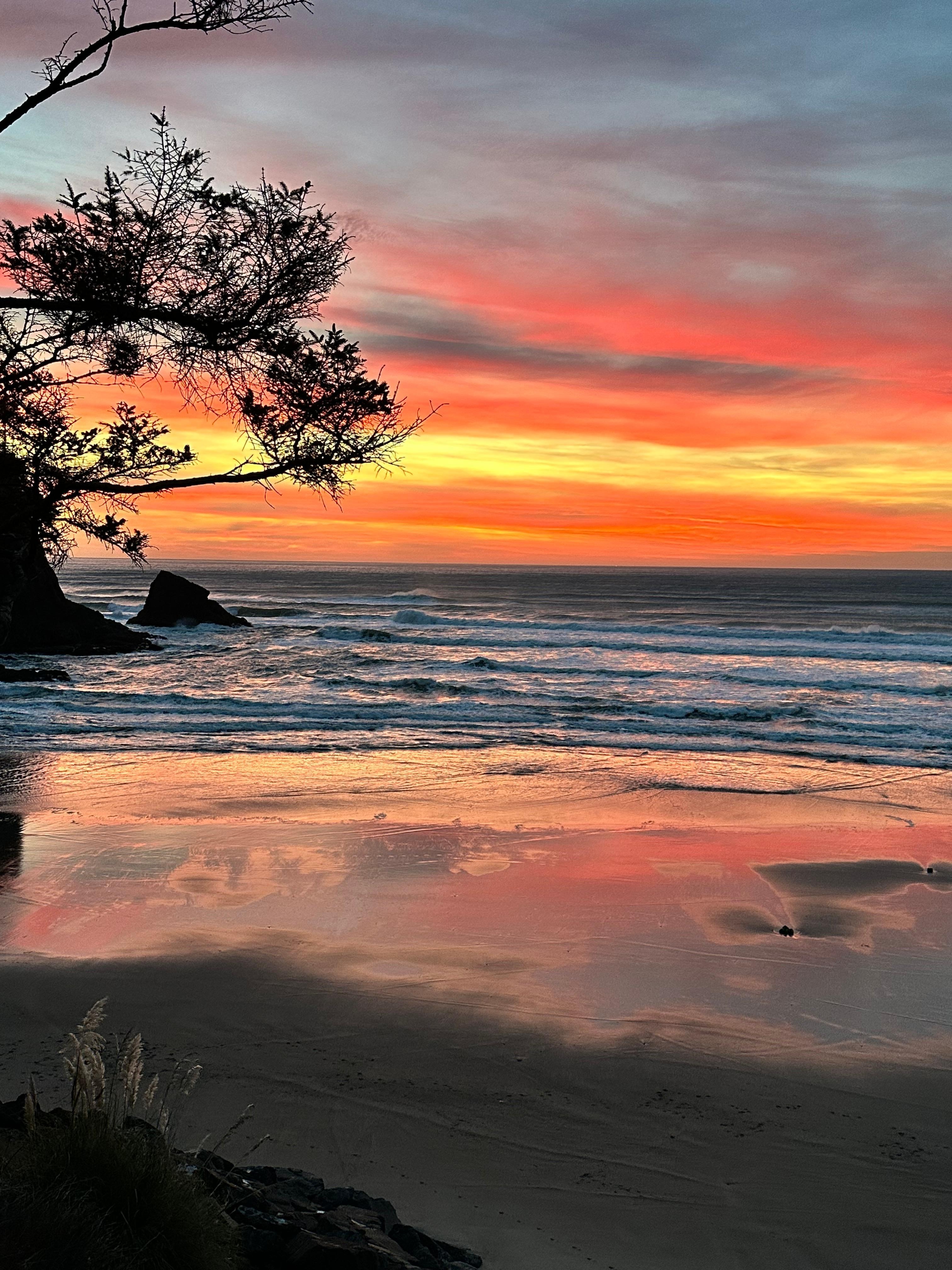 Sunset from the main floor balcony
