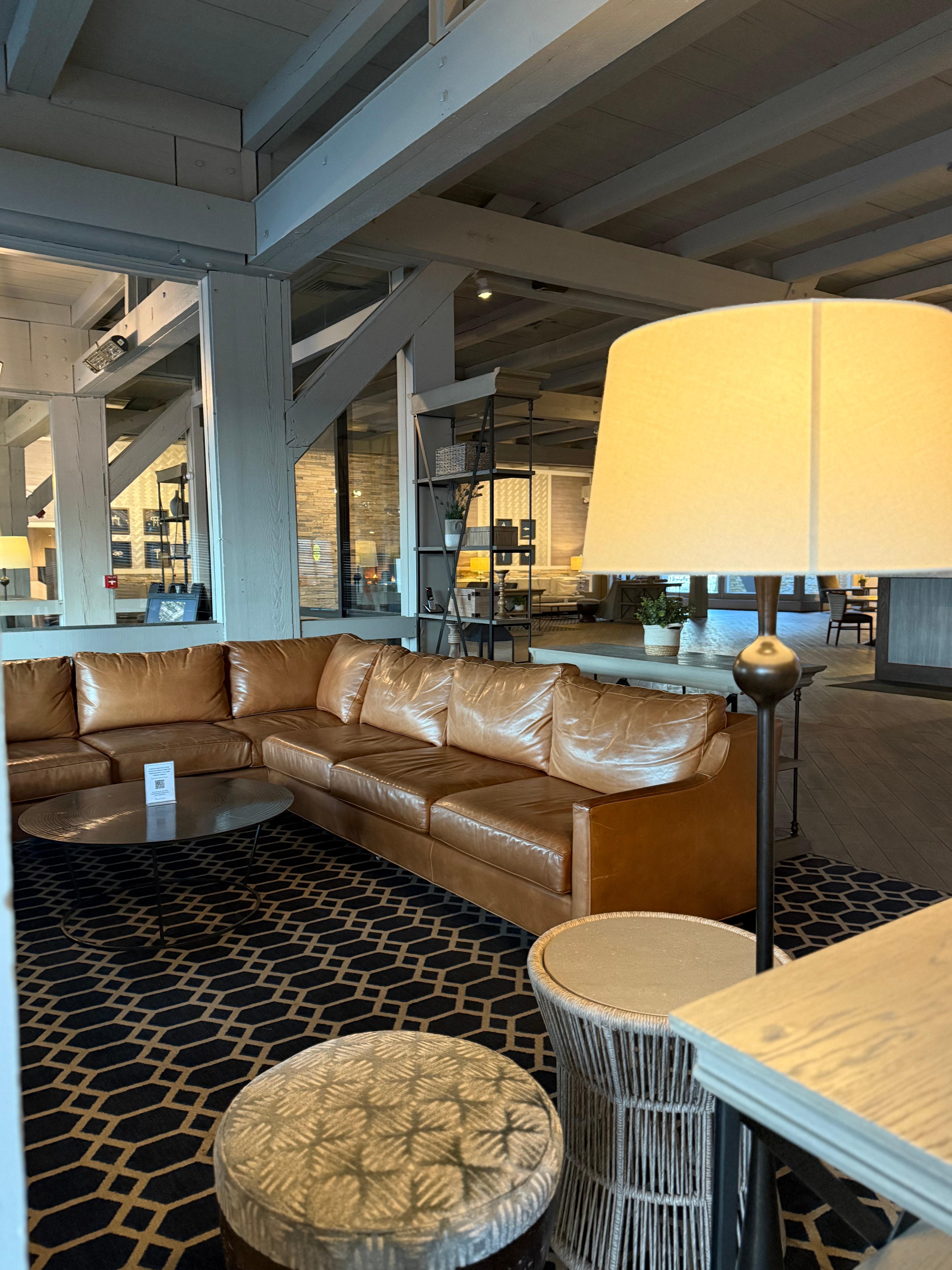 One of the seating ares in the lobby