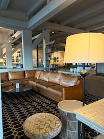 One of the seating ares in the lobby