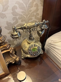 Antique looking phone adds charm to the decor