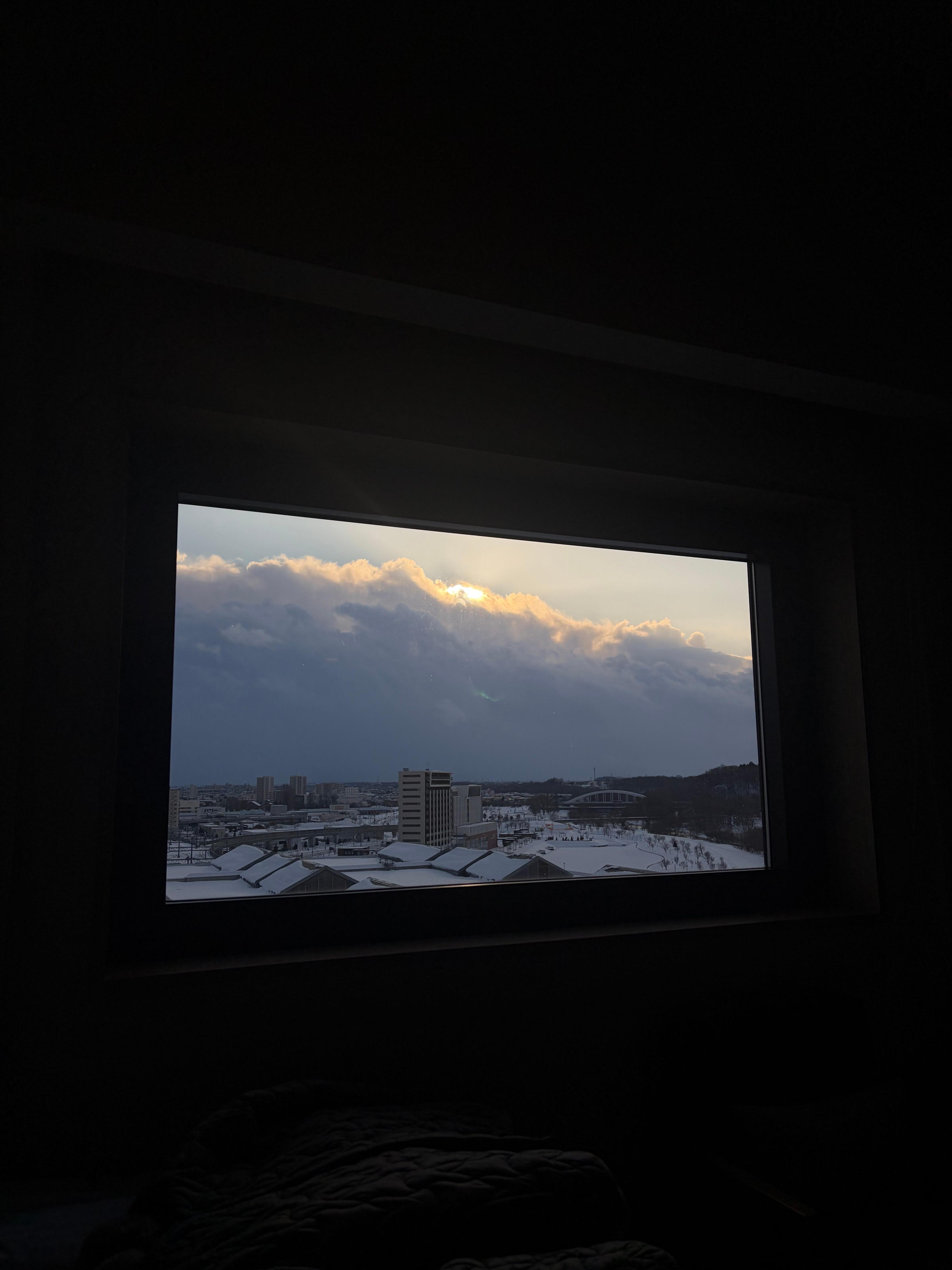 部屋から見た朝の景色