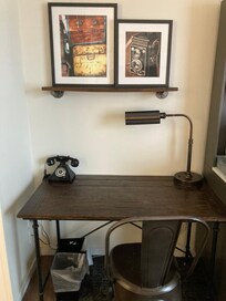 Desk is a charming touch and useful.