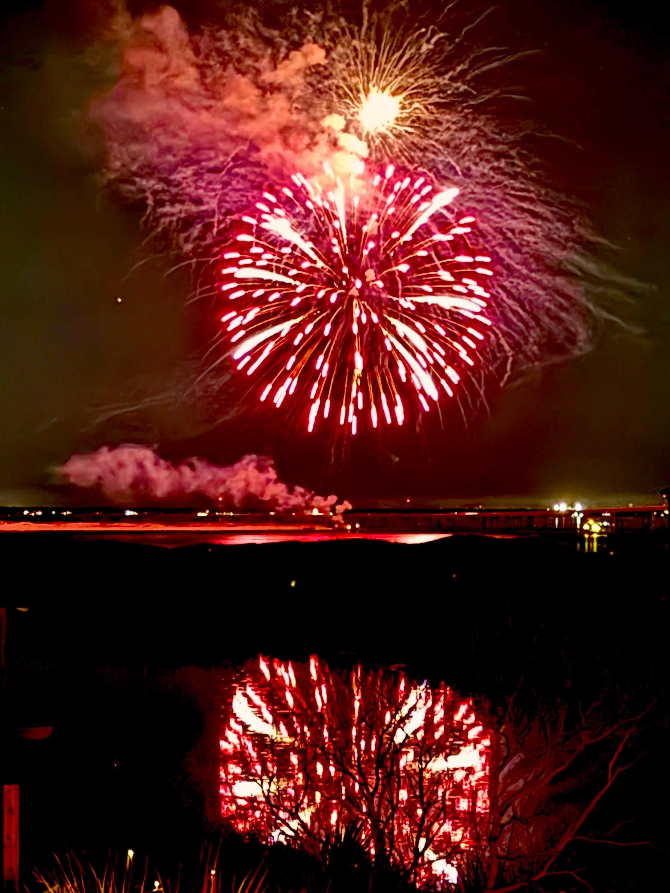 Destin Harbor Fireworks for Mardi Gra
