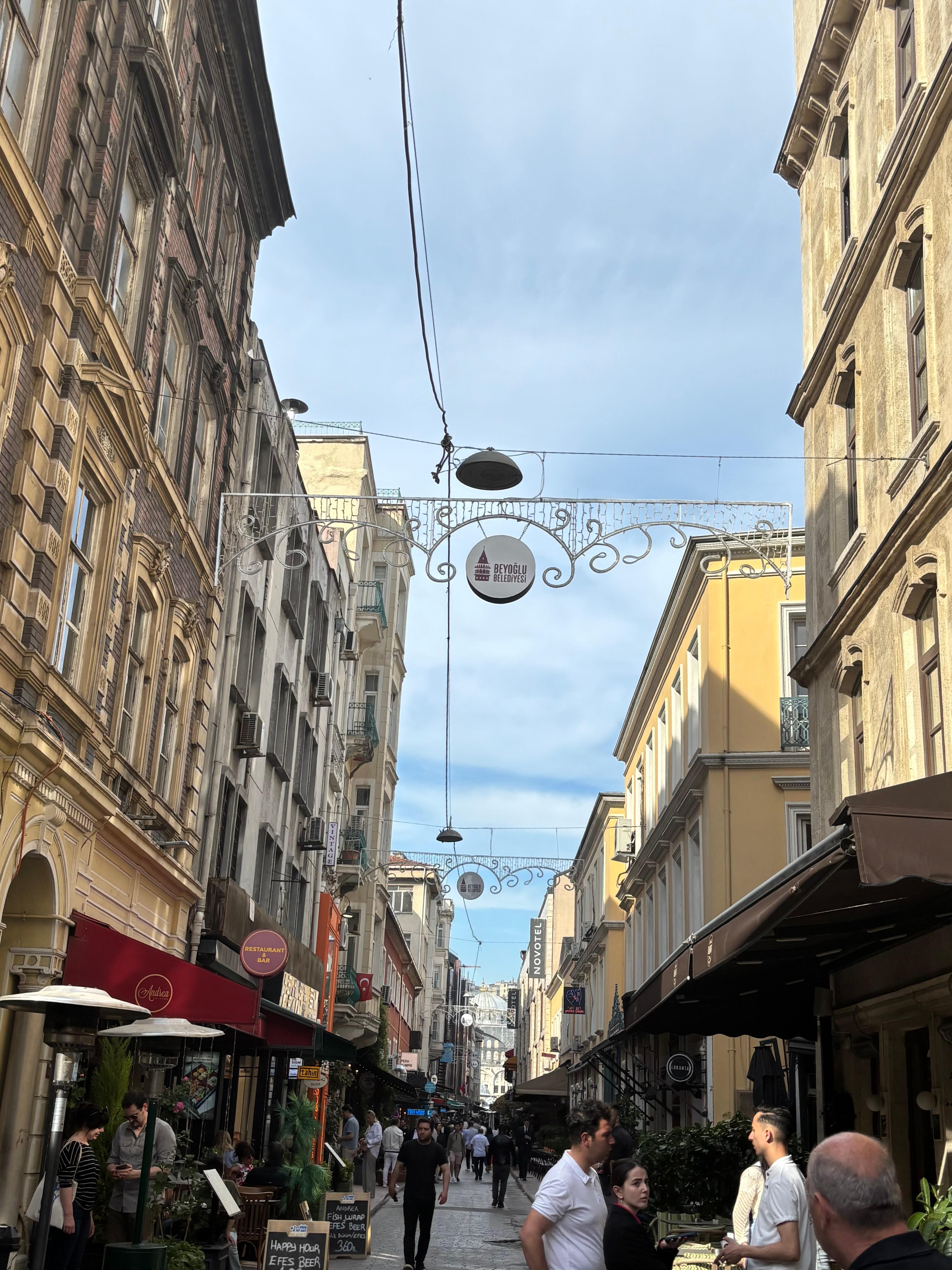 Great restaurant streets just 5-10 min walk from hotel