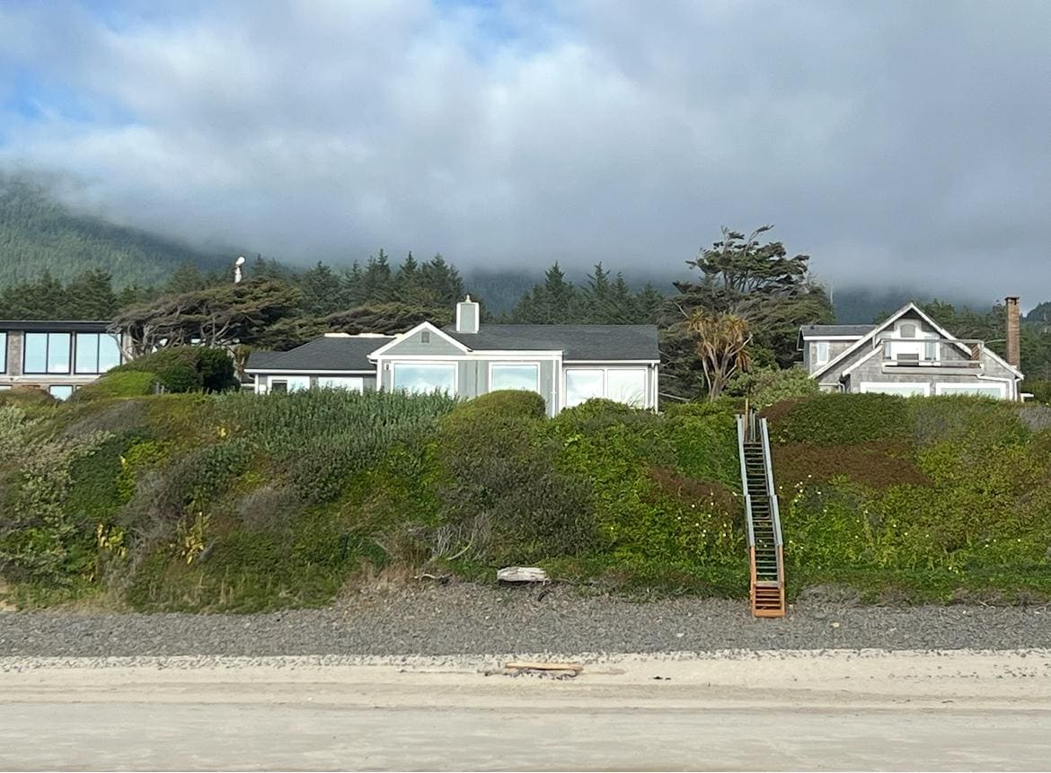 Looking at house from the beach